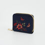 Navy Floral Velvet Purse Small, thumbnail 6 of 7