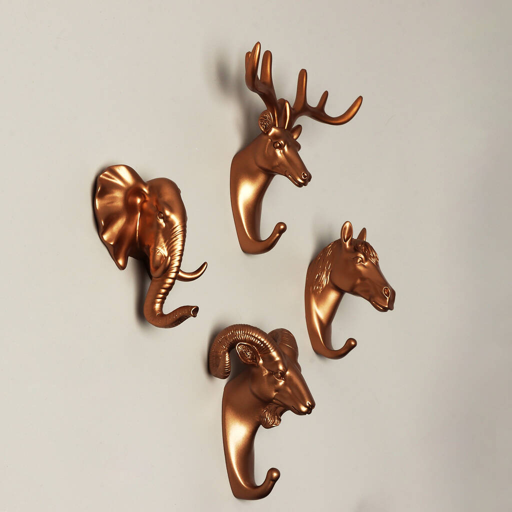 G Decor Ornamental Gold Animal Heads Resin Wall Hook By G Decor