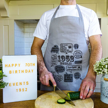 'Events Of 1952' 70th Birthday Gift Apron, 2 of 7