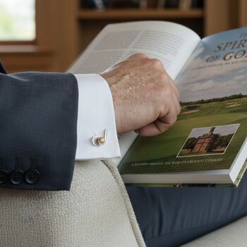 Personalised Two Tone Golf Club And Ball Cufflinks, 2 of 11