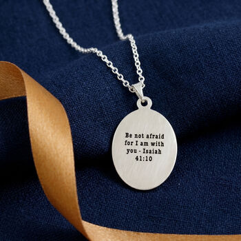 Oval Faceted St Christopher Personalised Necklace, 3 of 12