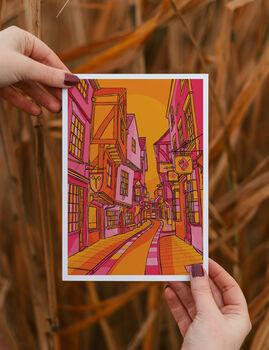 Vibrant York Shambles Art Print, 3 of 3