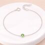 Personalised Sterling Silver August Birthstone Peridot Bracelet, thumbnail 2 of 9