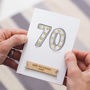 Personalised Marquee Lights 70th Birthday Card, thumbnail 2 of 3