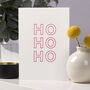 'Ho Ho Ho' Letterpress Christmas Card, thumbnail 1 of 4