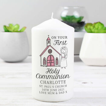 Personalised Girls 1st Holy Communion Candle, 2 of 2
