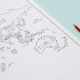 Personalised World Travel Pinboard Map With Pins, thumbnail 6 of 12