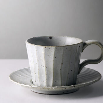Handmade Ceramic Cup And Saucer Sandy, 2 of 5