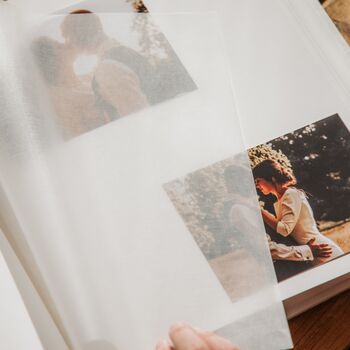 Extra Large Traditional Style Linen Photograph Album With Opaque Interleaves, 4 of 9