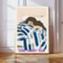 Slow Sunday Female Bed Portrait Art Print, thumbnail 1 of 3