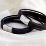 Men's Layered Leather Straps Bracelet, thumbnail 3 of 8