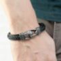 Personalised Men's Buckle Clasp Leather Bracelet, thumbnail 3 of 5