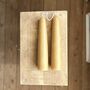 Hand Dipped Giant Stubby Beeswax Candles | Set Of Two, thumbnail 3 of 6