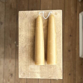 Hand Dipped Giant Stubby Beeswax Candles | Set Of Two, 3 of 6