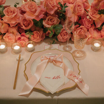 Embroidered Satin Ribbon Bow Embroidered With Guest Name, 4 of 9