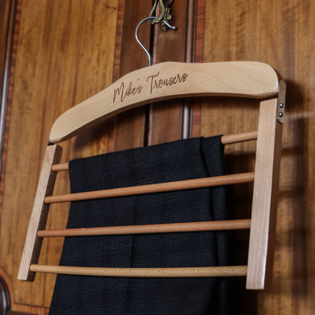Personalised Wooden Trouser Hanger, 1 of 8