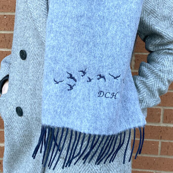 Embroidered Cashmere Bird Scarf, 3 of 3