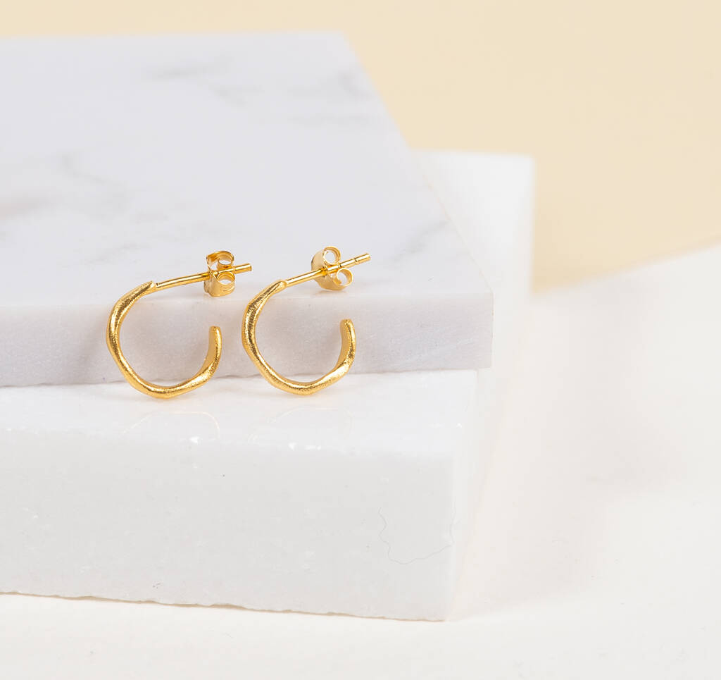 Olivera Mini Piccolo Gold Plated Hoop Earrings By Auree Jewellery