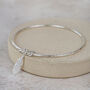 Sterling Silver Feather Charm Bangle, thumbnail 1 of 6