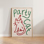 Party Cat Funny Cat Doodle Wall Art Print, thumbnail 7 of 10