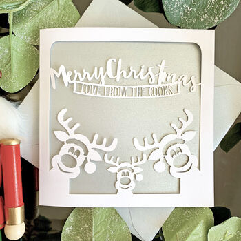Personalised Reindeer Family Christmas Card, 2 of 4