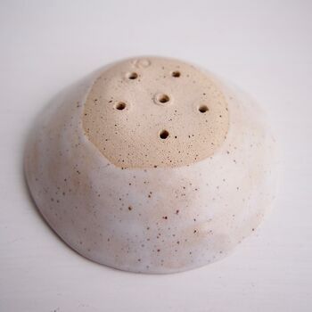 Handmade Mini Speckled Cream Pottery Soap Dish, 6 of 9