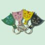 Jolly Cat Leather Keyring, thumbnail 3 of 8