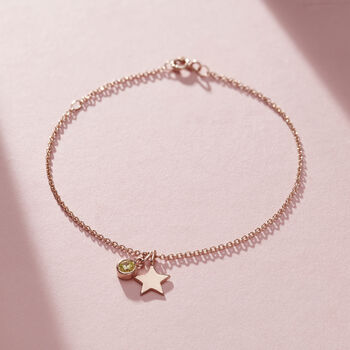 Birthstone And Initial Star Charm Bracelet, 4 of 8