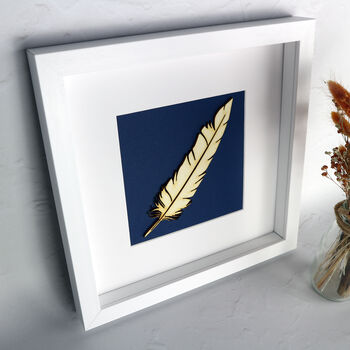 Framed Woodcut Feather, 3 of 4