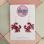 Red Crab Resin Glitter Earrings / Cancer Zodiac Jewellery / Gift For Crab Lovers, thumbnail 1 of 5