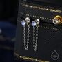 Sterling Silver Moonstone And Chain Ear Jacket, thumbnail 1 of 11