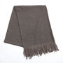 Dark Grey Tassel Heavyweight Scarf, thumbnail 4 of 6