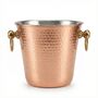 Hammered Matte Copper And Brass Ice Bucket, thumbnail 2 of 4