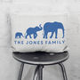 Personalised Elephant Family Cushion Gift For Mum Home, thumbnail 4 of 6