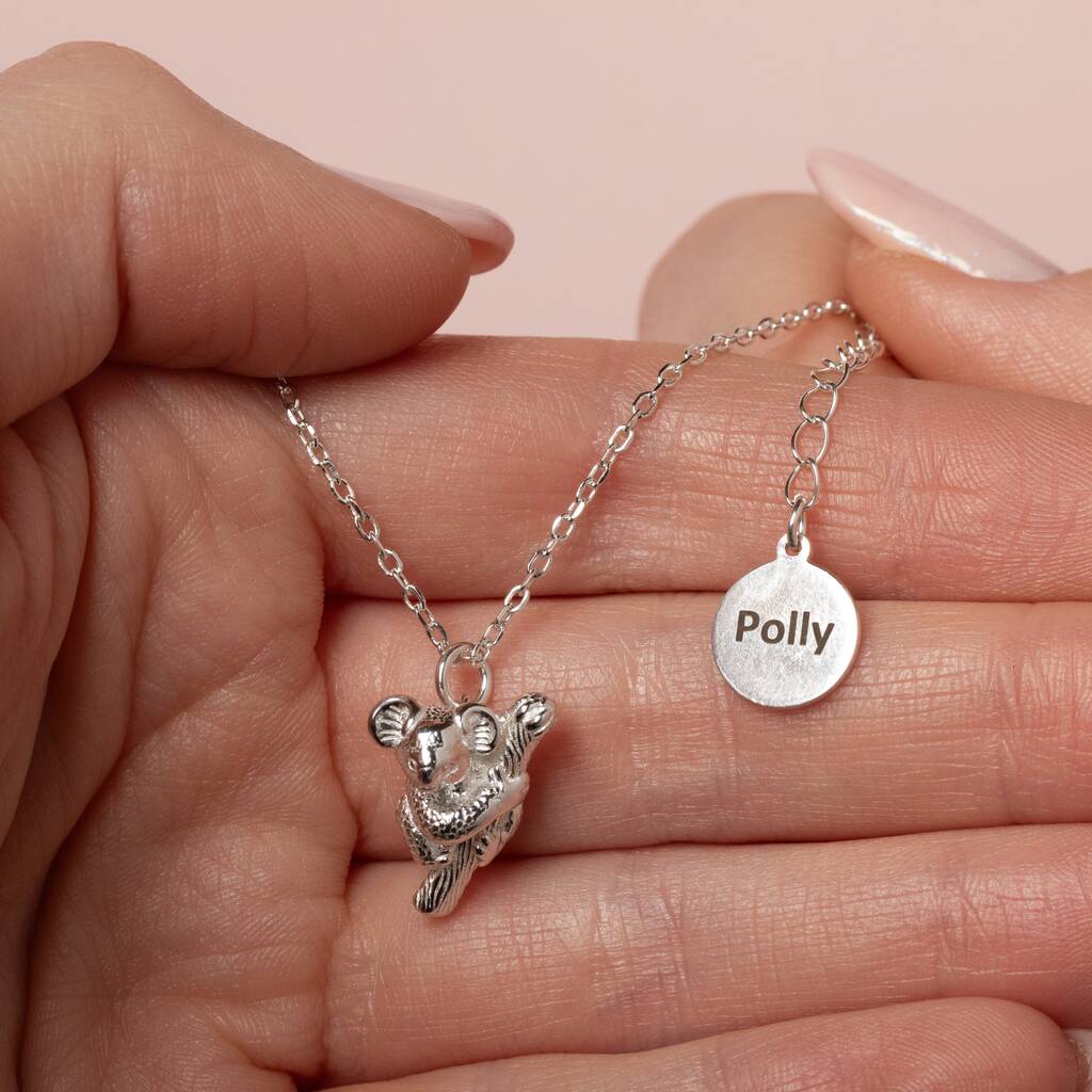 Sterling Silver Koala Necklace With Personalisation, 1 of 11