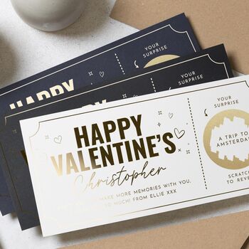 Personalised Valentines Scratch Trip Reveal Voucher, 2 of 9