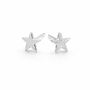 Sterling Silver Textured Star Stud Earrings – 8mm, thumbnail 10 of 11