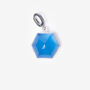 Blue Chalcedony Dome Silver Charm Clip On Pendant, thumbnail 1 of 7