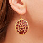 Garnet Faceted Oval Gold Plated Silver Drop Earrings, thumbnail 1 of 9