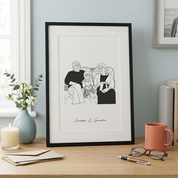 Custom Line Drawing Portrait Print, 4 of 8
