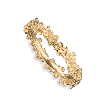 Gold Plated Forget Me Not Stacking Ring, 2 of 4