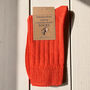 Ladies Burnt Orange Cashmere Blend Socks, thumbnail 1 of 2