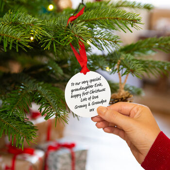 Babies First Christmas Personalised Tree Decoration, 2 of 7