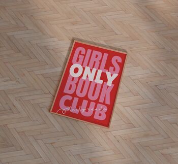 Girls Book Club Wall Art Print Gift For Book Lovers Reading, 8 of 9