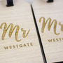 Personalised Mr And Mrs Wooden Luggage Tag Travel Gift, thumbnail 3 of 3