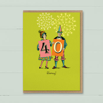 Funny 40th Birthday Card ‘40 Hooray!’, 3 of 4