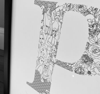 'Letter P' Linear Illustration Print, 3 of 7