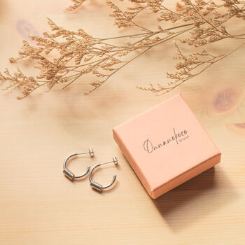 Titanium Steel C Shape Hoop Earrings For Everyday Wear, 8 of 9