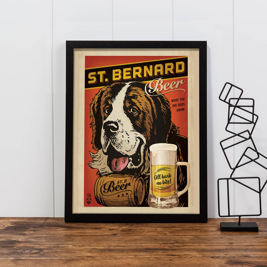 St Bernard Beer Print By I Heart Travel Art