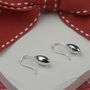 Small Oval Drop Sterling Silver Earrings, thumbnail 1 of 2